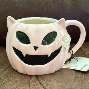 Pink Cat Jack O’Lantern Pumpkin Mug